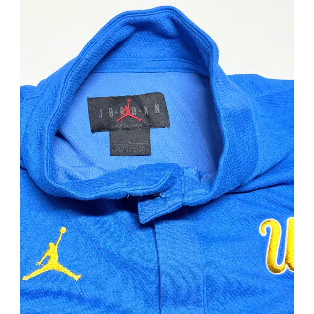 Jordan UCLA Bruins Mens Medium Blue Long Sleeve Snap Mock Neck Training Top